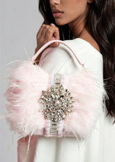Feather Gemstone Clutch Bags Kate Hewko Pink 