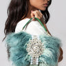 Feather Gemstone Clutch Bags Kate Hewko Sky Blue 