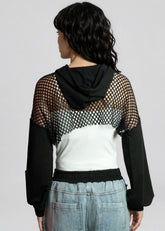 Fishnet Panel Hooded Shrug Layering Pieces Kate Hewko 