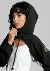 Fishnet Panel Hooded Shrug Layering Pieces Kate Hewko 