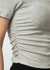 Fitted Off Shoulder Cropped Tee Tees Kate Hewko 