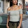 Fitted Off Shoulder Cropped Tee Tees Kate Hewko 