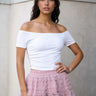 Fitted Off Shoulder Cropped Tee Tees Kate Hewko 