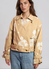 Floral Embroidered Cropped Trench Outerwear Kate Hewko 