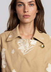 Floral Embroidered Cropped Trench Outerwear Kate Hewko 