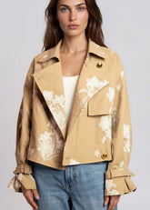Floral Embroidered Cropped Trench Outerwear Kate Hewko 