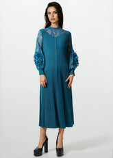 Floral Lace Pleated Maxi Dress Dresses Kate Hewko 