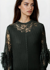 Floral Lace Pleated Maxi Dress Dresses Kate Hewko 