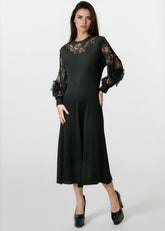 Floral Lace Pleated Maxi Dress Dresses Kate Hewko 