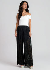 Floral Lace Wide Leg Pants Pants Kate Hewko 