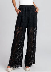Floral Lace Wide Leg Pants Pants Kate Hewko 