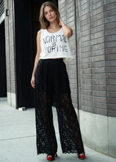 Floral Lace Wide Leg Pants Pants Kate Hewko 