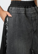 Frayed Hem Denim Panel Skirt Skirts Kate Hewko 