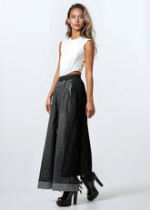 Frayed Hem Denim Panel Skirt Skirts Kate Hewko 