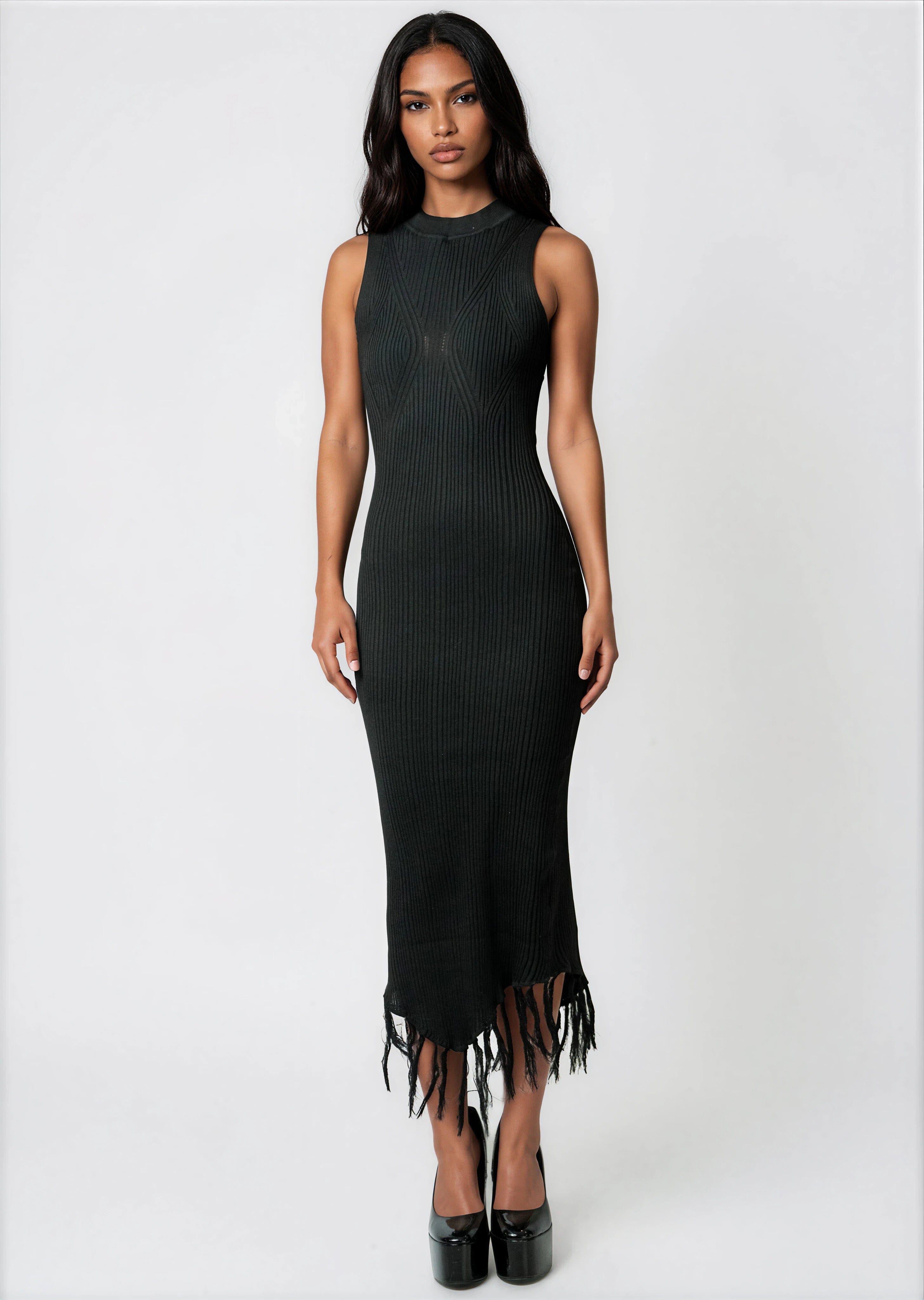 Fringe Hem Bodycon Dress Fringe Hem Bodycon Dress
