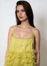 Gem Embellished Tiered Tulle Tank Tank Tops Kate Hewko 