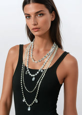 Gemstone Drip Layered Chain Necklace Necklaces Kate Hewko 