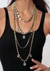 Gemstone Drip Layered Chain Necklace Necklaces Kate Hewko 