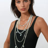 Gemstone Drip Layered Chain Necklace Necklaces Kate Hewko Silver 