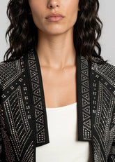 Geometric Rhinestone Cropped Cardigan Cardigans Kate Hewko 