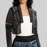Geometric Rhinestone Cropped Cardigan Cardigans Kate Hewko 