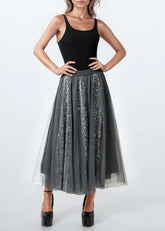 Glitter Tulle A-Line Skirt Skirts Kate Hewko 