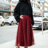 Glitter Tulle A-Line Skirt Skirts Kate Hewko Wine One size 