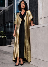 Gold Batwing Sleeve Maxi Dress Dresses Kate Hewko 