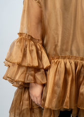 Gold Metallic Ruffle Tunic Tunics Kate Hewko 
