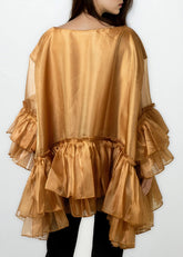 Gold Metallic Ruffle Tunic Tunics Kate Hewko 
