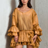Gold Metallic Ruffle Tunic Tunics Kate Hewko Gold One size 