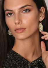 Gold Pearl Knotted Earrings Earrings Kate Hewko 