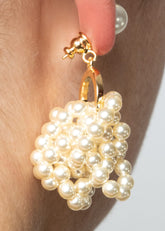 Gold Pearl Knotted Earrings Earrings Kate Hewko 