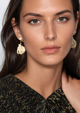 Gold Pearl Knotted Earrings Earrings Kate Hewko 