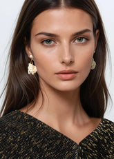 Gold Pearl Knotted Earrings Earrings Kate Hewko 