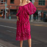 Gold Trim Sequin Batwing Dress Dresses Kate Hewko Hot Pink One Size 