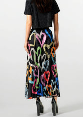 Graffiti Heart Pleated Skirt Skirts Kate Hewko 