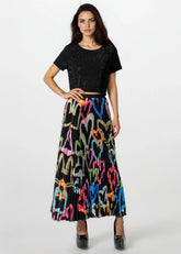 Graffiti Heart Pleated Skirt Skirts Kate Hewko 