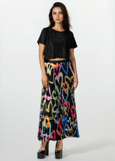 Graffiti Heart Pleated Skirt Skirts Kate Hewko 