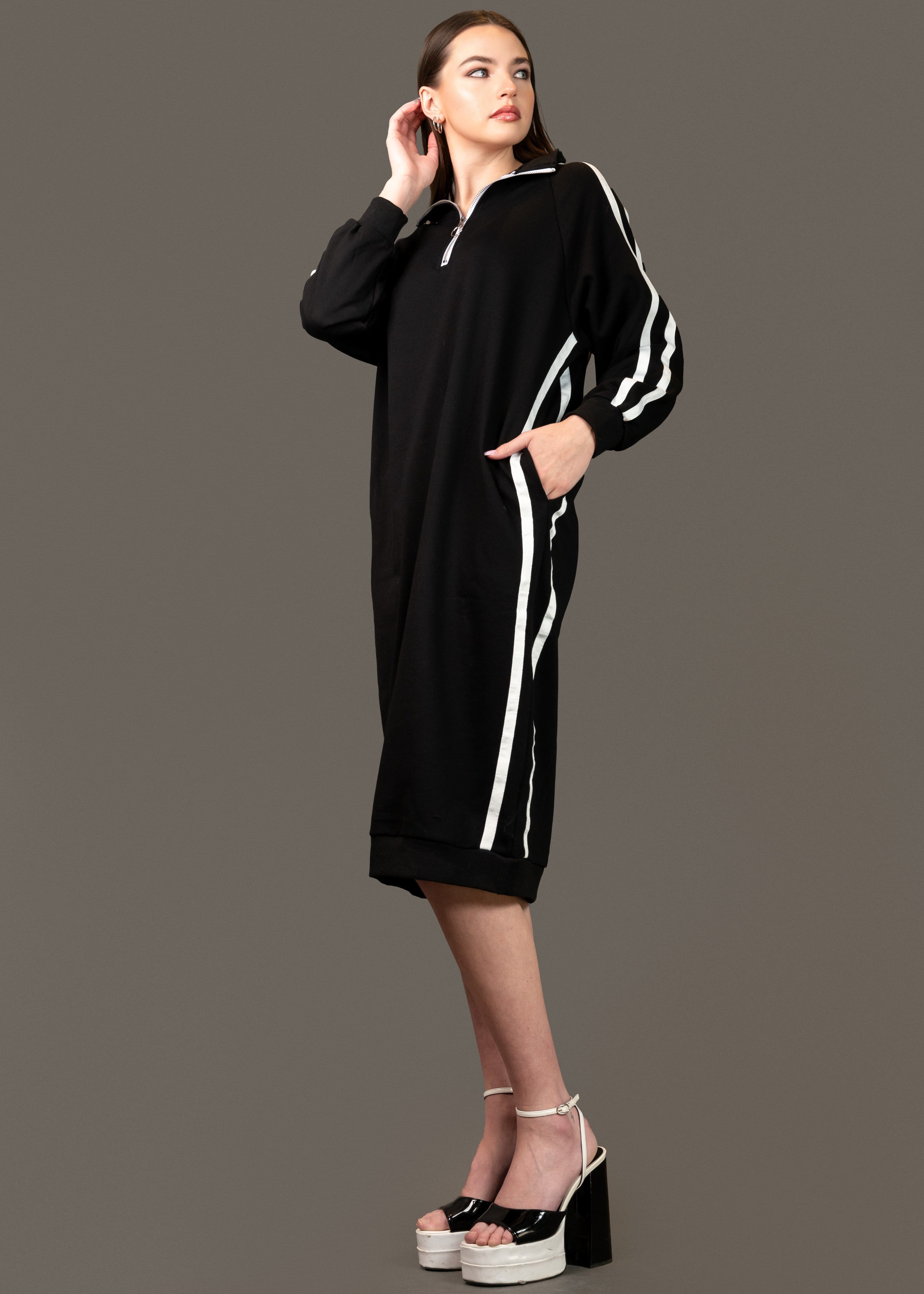 Half Zip Athleisure Dress Half Zip Athleisure Dress