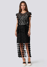Heart Crochet Skirt Set Two Piece Sets Kate Hewko Black One size 