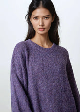 Heathered Knit Balloon Sleeve Sweater Sweaters Kate Hewko 