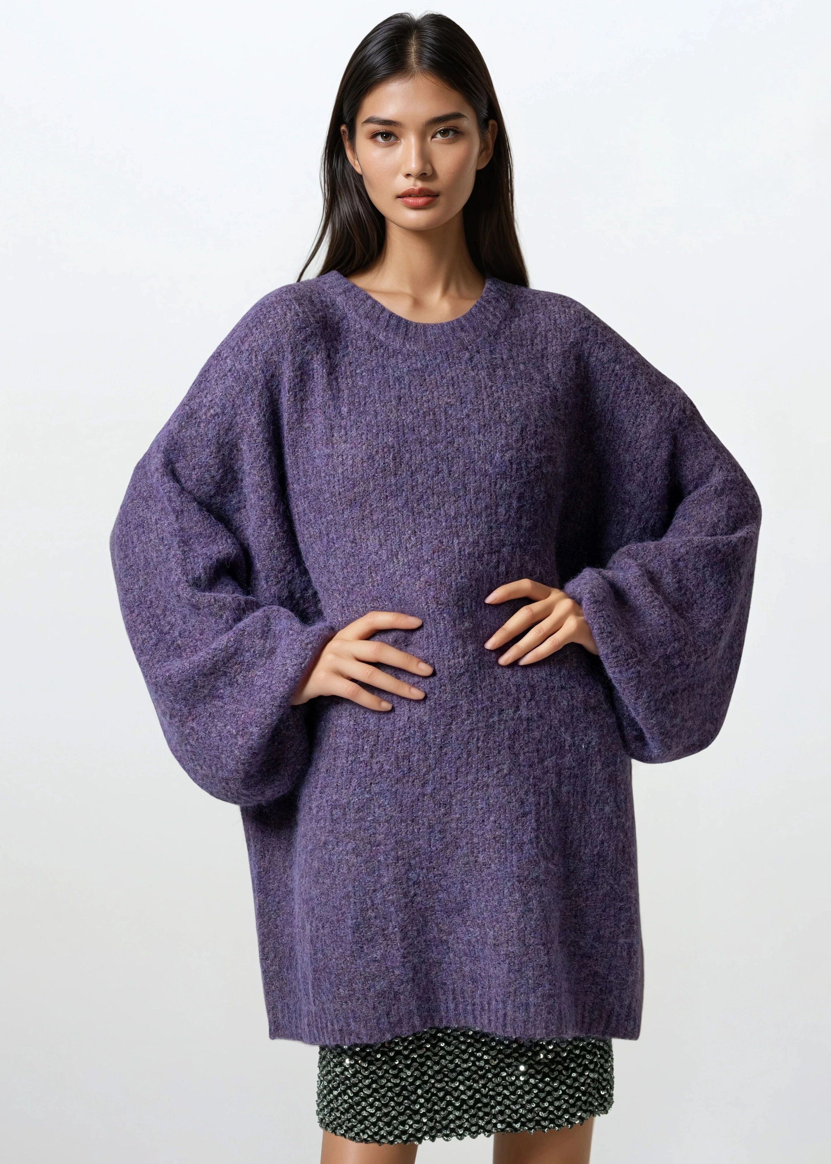 balloon sleeve knit dress Balloon Sleeve Knit Sweater Dress Small / Carmine Red by Weezie D