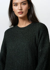 Heathered Knit Balloon Sleeve Sweater Sweaters Kate Hewko 