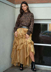 High Gloss Ruffle Tiered Skirt Skirts Kate Hewko 