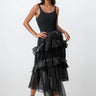 High Gloss Ruffle Tiered Skirt Skirts Kate Hewko 