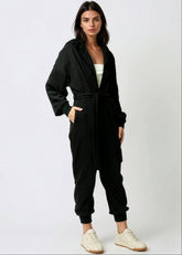 Hooded Athleisure Jumpsuit Rompers Kate Hewko 
