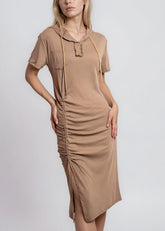 Hooded Cinch Sweat Dress Dresses Kate Hewko 