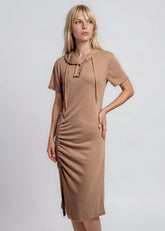 Hooded Cinch Sweat Dress Dresses Kate Hewko 