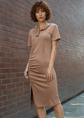 Hooded Cinch Sweat Dress Dresses Kate Hewko 